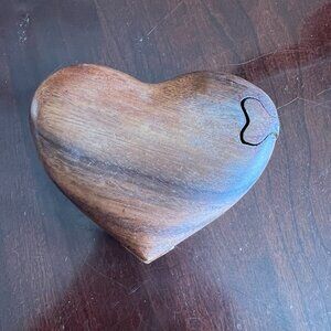 Vintage Wood Heart Puzzle Box